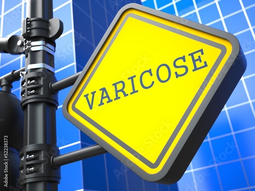 Illustration: Varicose Roadsign. Medical Concept. Varicose Roadsign. Medical Concept.