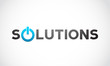 Solutions word with power icon