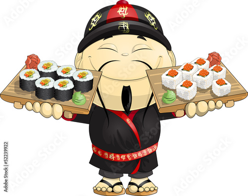 Vector: cook of sushi cook of sushi