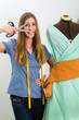 Fashion designer or tailor working in studio