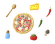 Pizza and ingredients