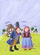 Couple in love on a countryside