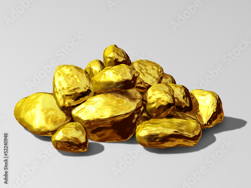 Illustration: heap of Gold nuggets heap of Gold nuggets