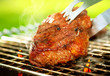 Flames Grilling a Steak on the BBQ. Grill Beef Steak Barbeque