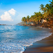 Tropical paradise beach on sunsise light