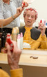 Grandmother in the hair salon