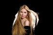studio portrait of beautiful blonde girl