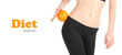 Foto: Beautiful female figure with orange isolated on white Beautiful female figure with orange isolated on white