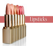 Beautiful lipsticks, isolated on white