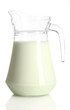 Pitcher of milk isolated on white