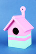 Decorative nesting box on color background