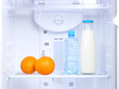 Open refrigerator with diet food