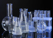 Photo: Test tubes on black background Test tubes on black background
