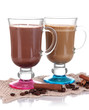 Layered coffee isolated on white