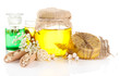 Hand made soap and ingredients for soap making, isolated