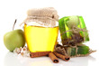 Hand made soap and ingredients for soap making, isolated