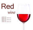 Glass with red wine isolated on white