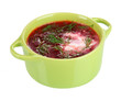 Delicious borsch isolated on white