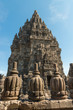 Decorated wall and roof of Prambanan temple, Indonesia