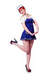Airhostess isolated on the white background