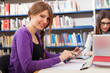Group of students in a library