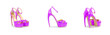 Set of woman shoes isolated on the white