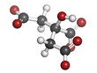 Citric acid, molecular model