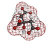 Citric acid, molecular model