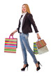 Young woman with bags after shopping