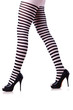 Woman legs in black and white stockings