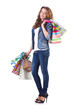 Young woman with bags after shopping