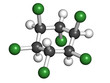 Lindane pesticide, molecular model