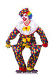 Clown in the costume isolated on white