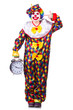 Clown with clock on white