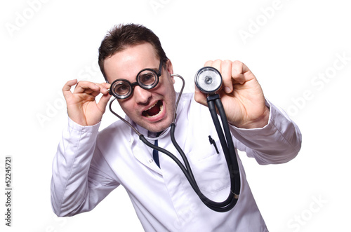 Photo: Funny doctor isolated on the white Funny doctor isolated on the white