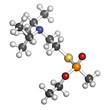 Illustration: VX nerve agent, molecular model. VX is a chemical weapon, classi VX nerve agent, molecular model. VX is a chemical weapon, classi