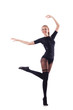 Woman dancing isolated on the white