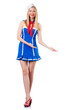 Young woman sailor in marine concept