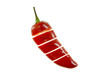 Fresh Red Pepper Sliced on White Background