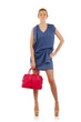 Woman in fashion dress concept on white