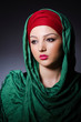 Muslim woman with headscarf in fashion concept