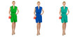 Fashion concept with dress sets on white