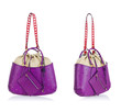 Set of woman bags isolated on the white
