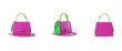Set of woman bags isolated on the white