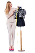Woman tailor isolated on the white