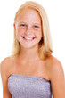 happy teen girl with freckles