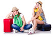 Pair of young students travelling