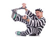 Funny convict isolated on the white