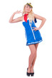 Woman airhostess isolated on the white