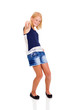 cute teenage girl pointing